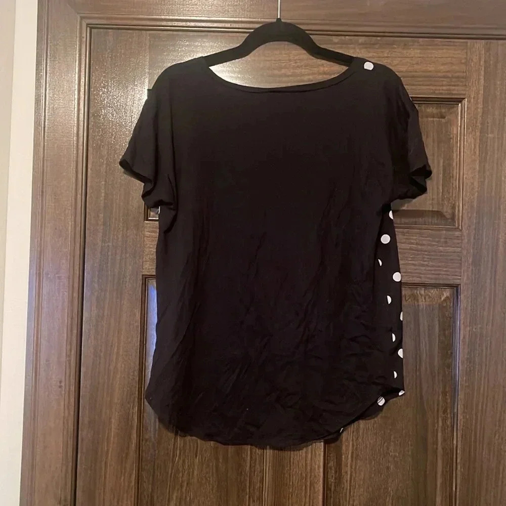 Ann Taylor Black White Polka Dot Dress Shirt Women’s Medium EUC Professional - Picture 3 of 3